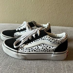 Vans Girl’s Old School Dalmatian Black and White Sneakers Size 2